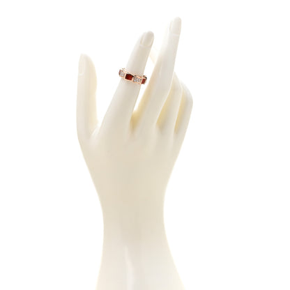 Bulgari 18K Rose Gold Diamond Carnelian 6mm Serpenti Viper Band Ring 48 4.5 2 of 7
