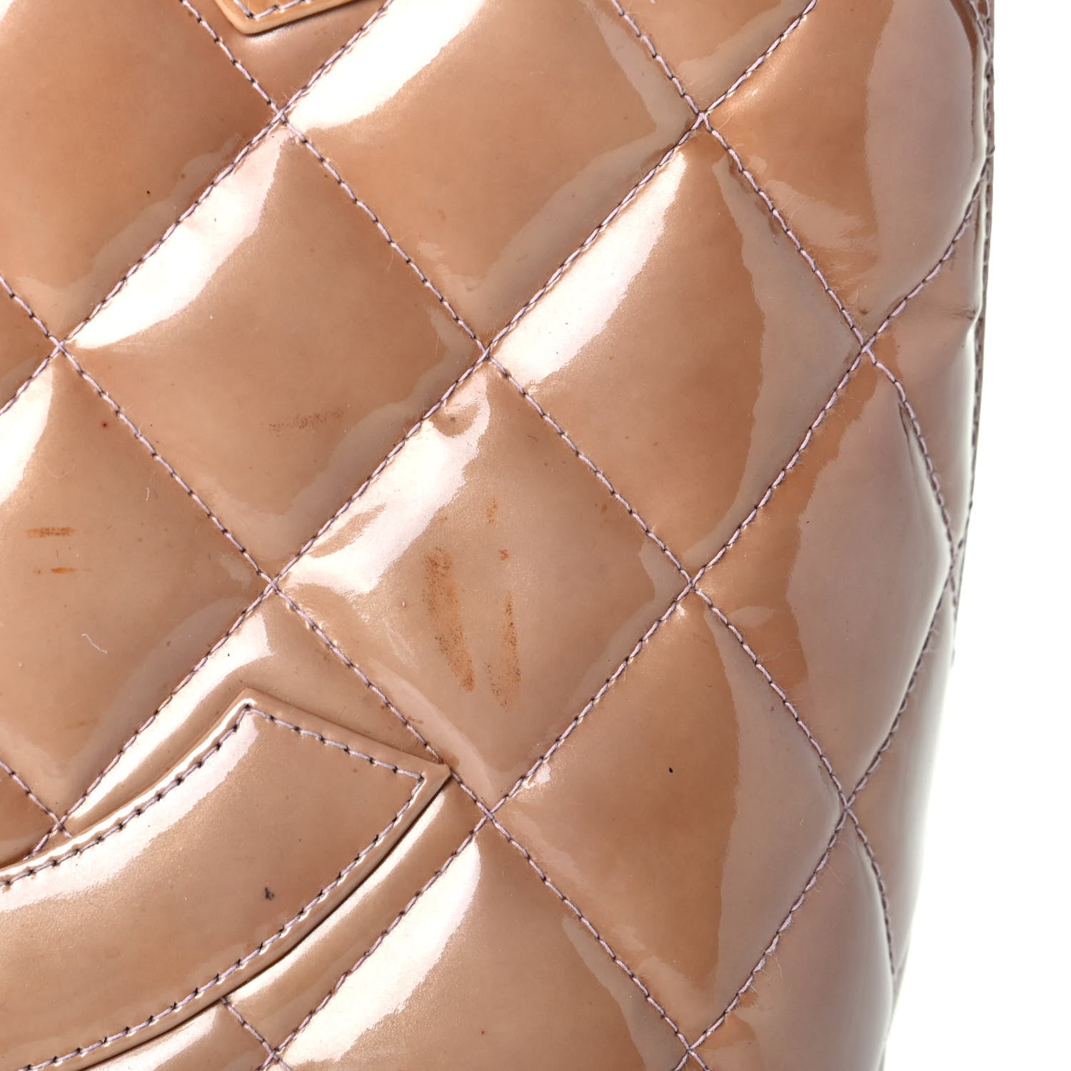Chanel Patent Quilted Medallion Tote Dark Beige 7 of 9
