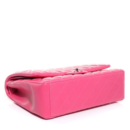Chanel Lambskin Quilted Maxi Double Flap Dark Pink 4 of 10