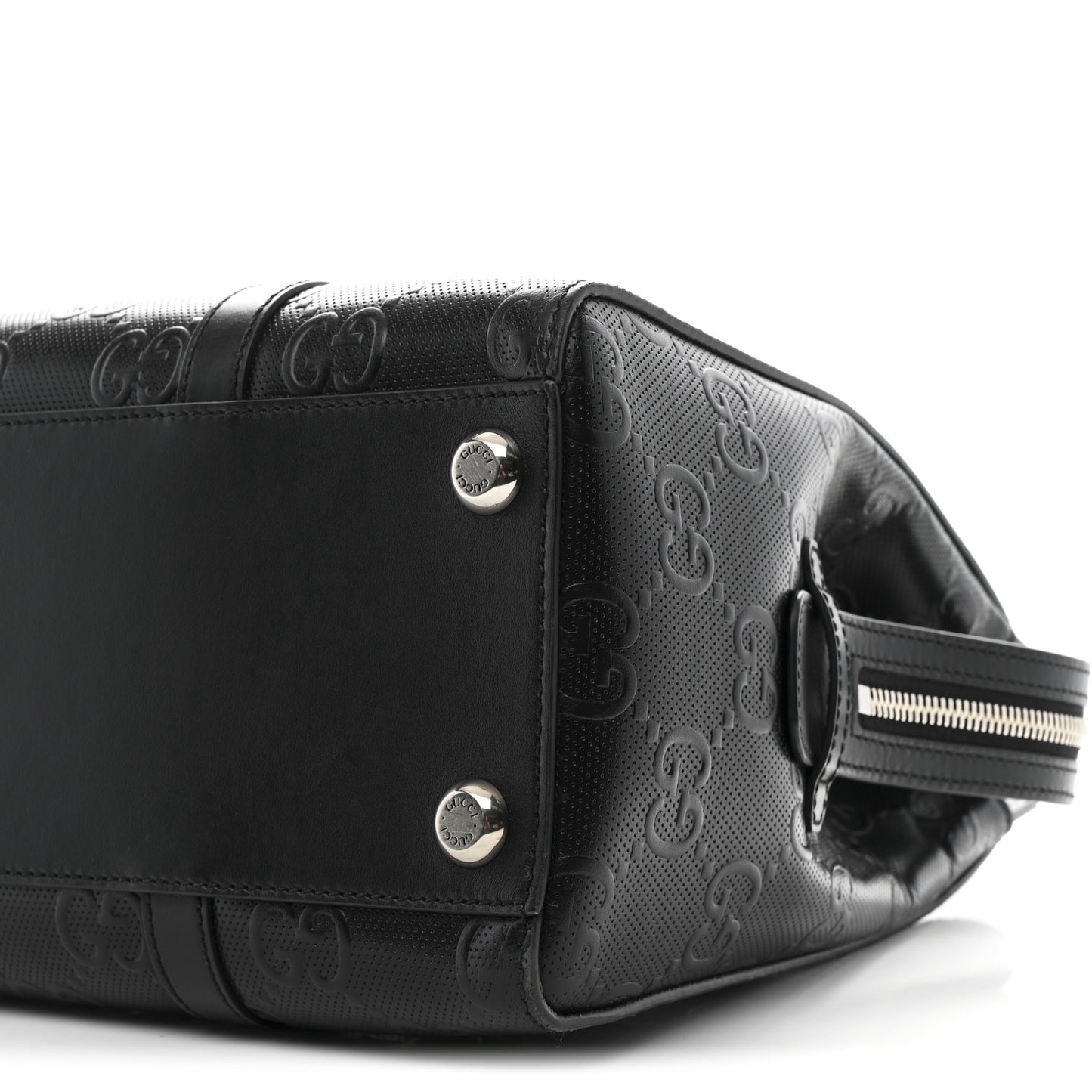 Calfskin GG Tennis Embossed Tote Bag Black