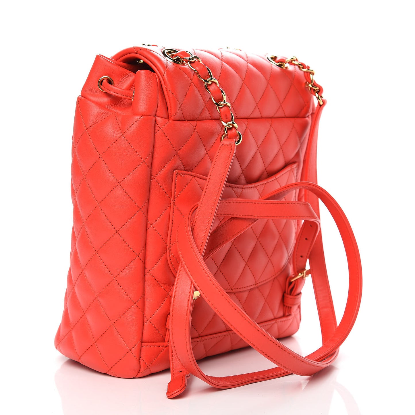 Lambskin Quilted Small Urban Spirit Backpack Red