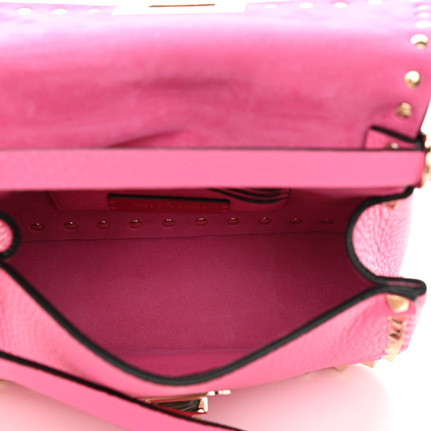 Valentino Garavani Grained Calfskin Small Rockstud Top Handle Bag Feminine Pink 5 of 9