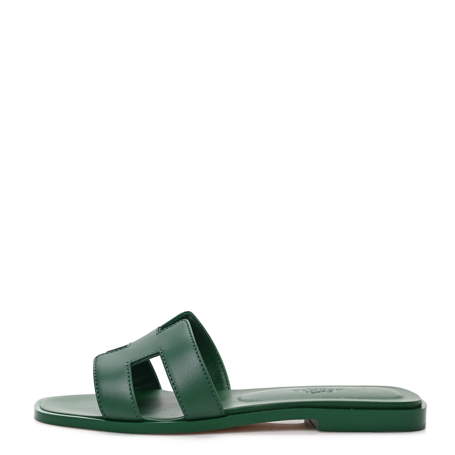 Hermes Calfskin Oran Sandals 36 Vert Electrique 1 of 7