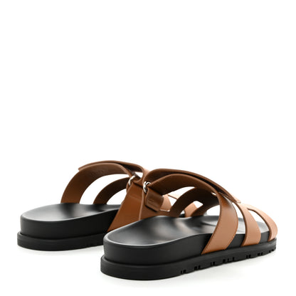 Hermes Calfskin Womens Chypre Sandals 37.5 Naturel 4 of 9