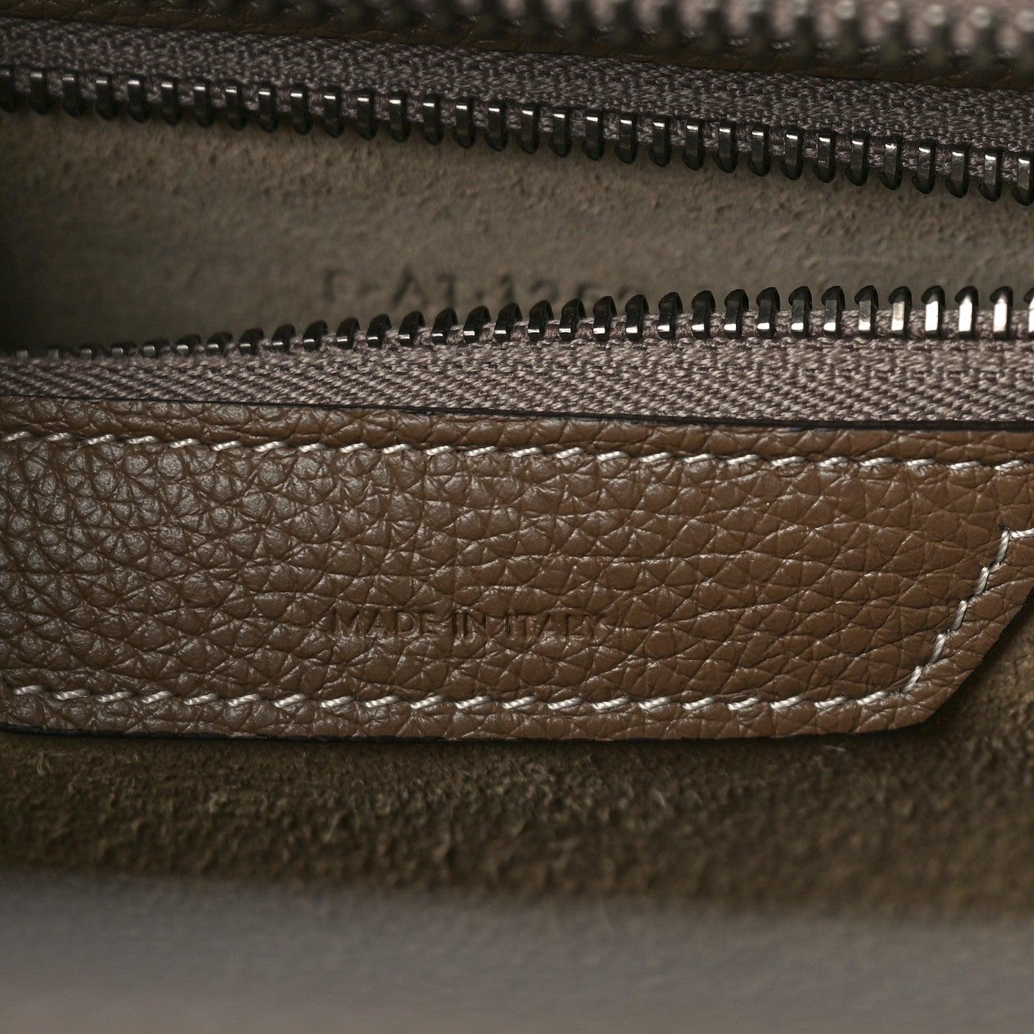 Celine Drummed Calfskin Micro Luggage Souris 6 of 8