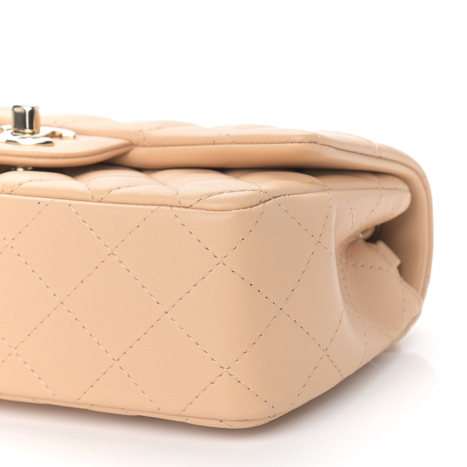 Chanel Lambskin Quilted Mini Rectangular Flap Beige 8 of 8