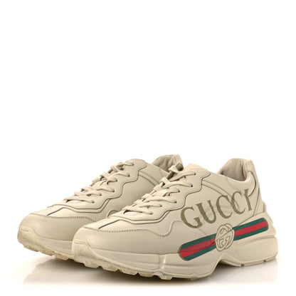 Gucci Calfskin Logo Womens Rhyton Sneakers 41 Ivory 4 of 14