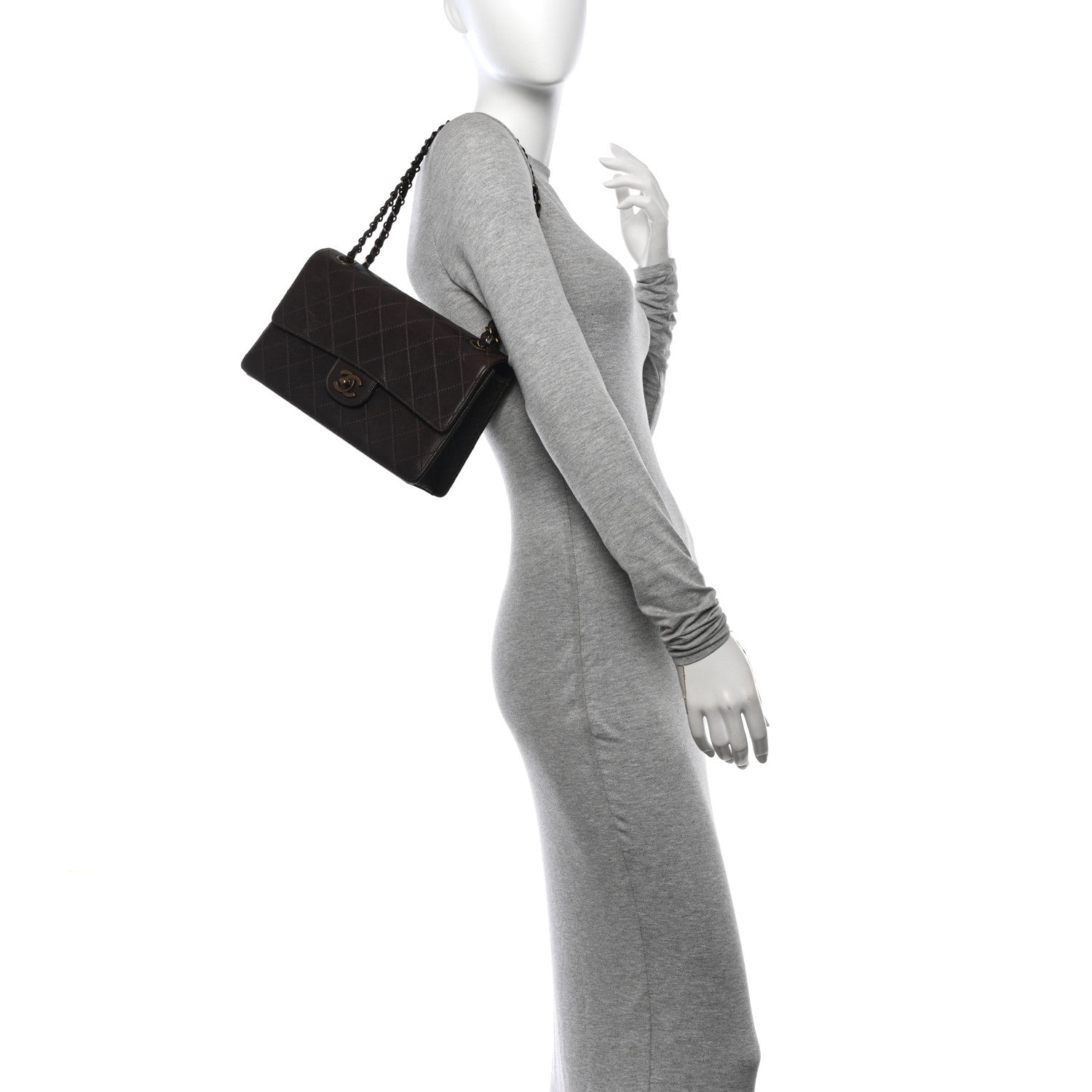 Chanel Lambskin Quilted Single Flap Dark Brown 2 of 12