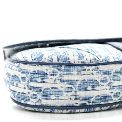 Christian Dior Denim Jacquard Oblique Kasuri Mens Saddle Bag Kasuri Blue White 8 of 9