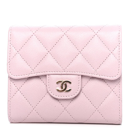 Chanel Caviar Quilted Compact Flap Wallet Light Pink 1 of 4