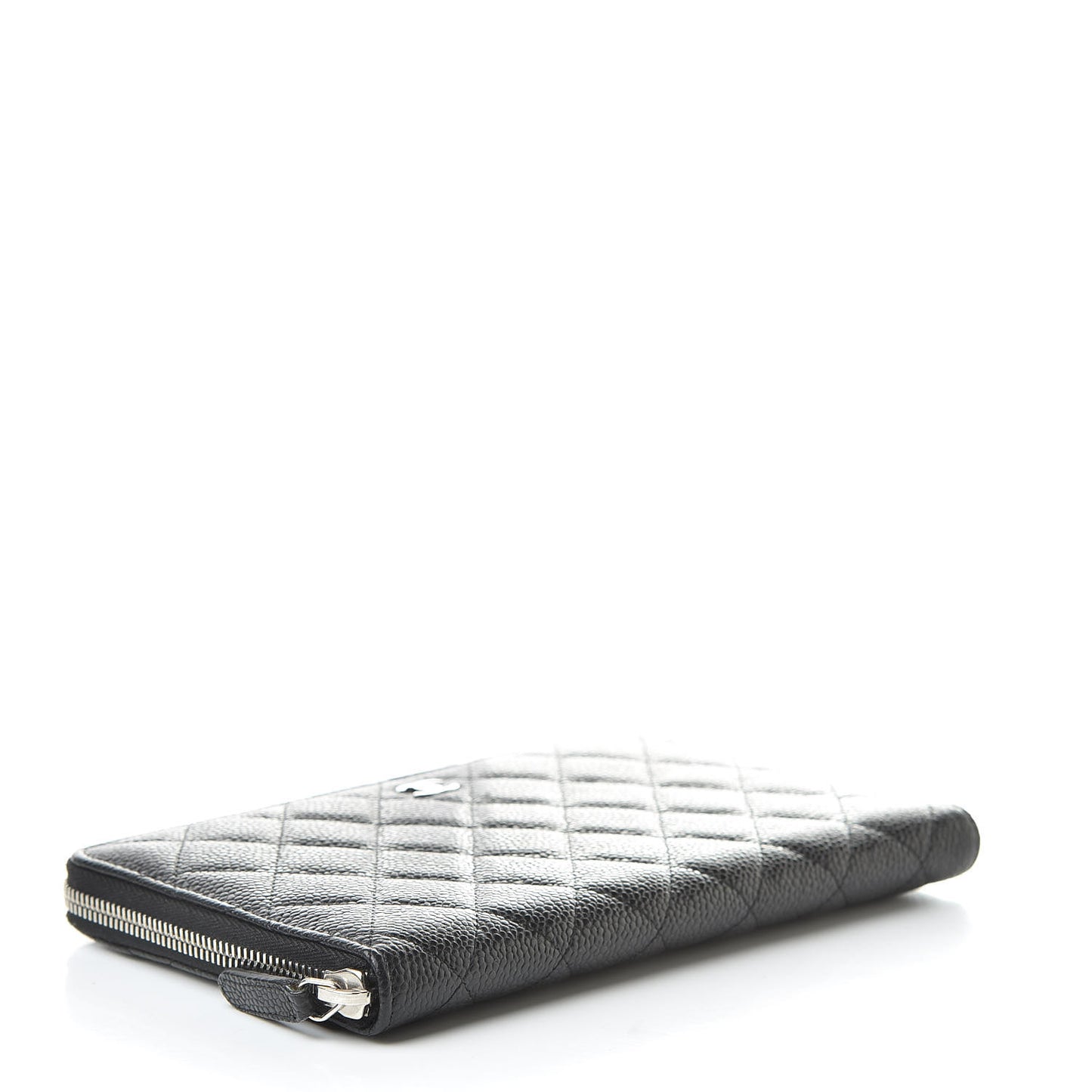 Caviar Quilted Large Zip Around Organizer Wallet Black