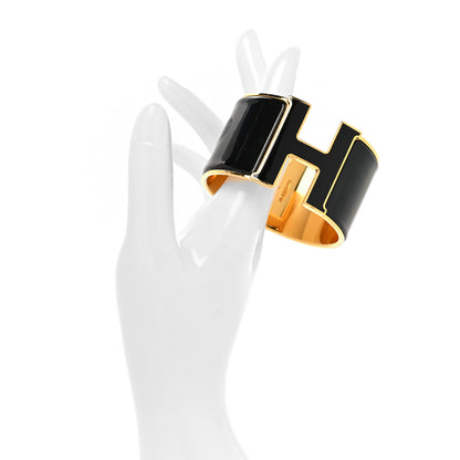 Hermes Enamel Extra Wide Clic Clac H Bracelet PM Black 2 of 4