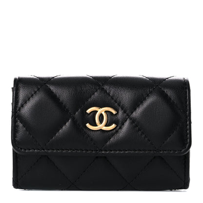Chanel Lambskin Quilted Small Graffiti Compact Wallet Black 1 of 8