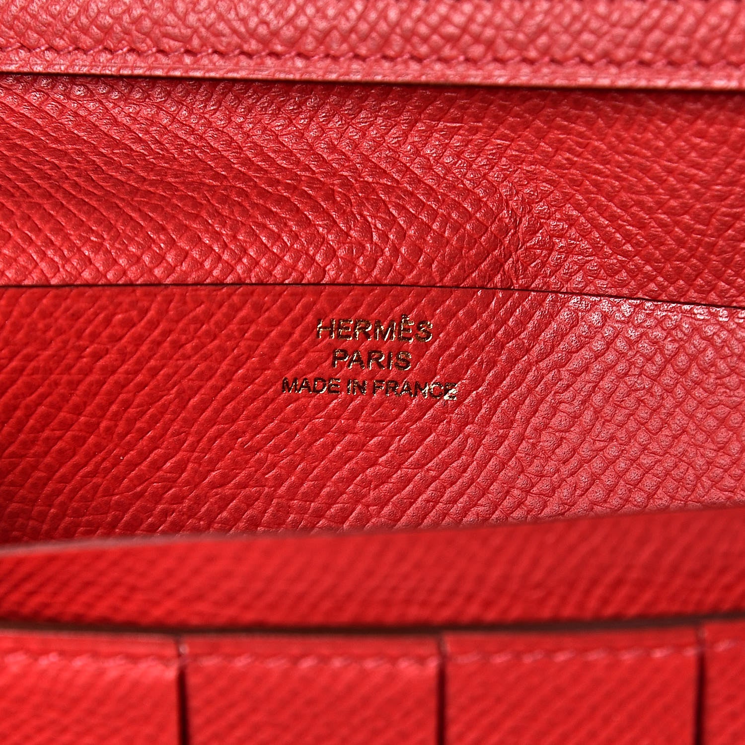 Hermes Epsom Bearn Gusset Wallet Rouge Casaque 6 of 8