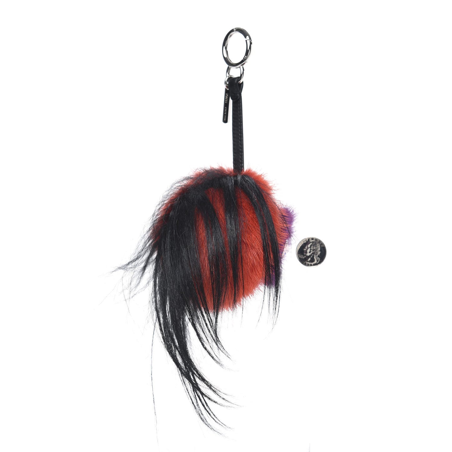 Mink Goat Fur QuTweet Funkyfur Bag Bug Charm Red