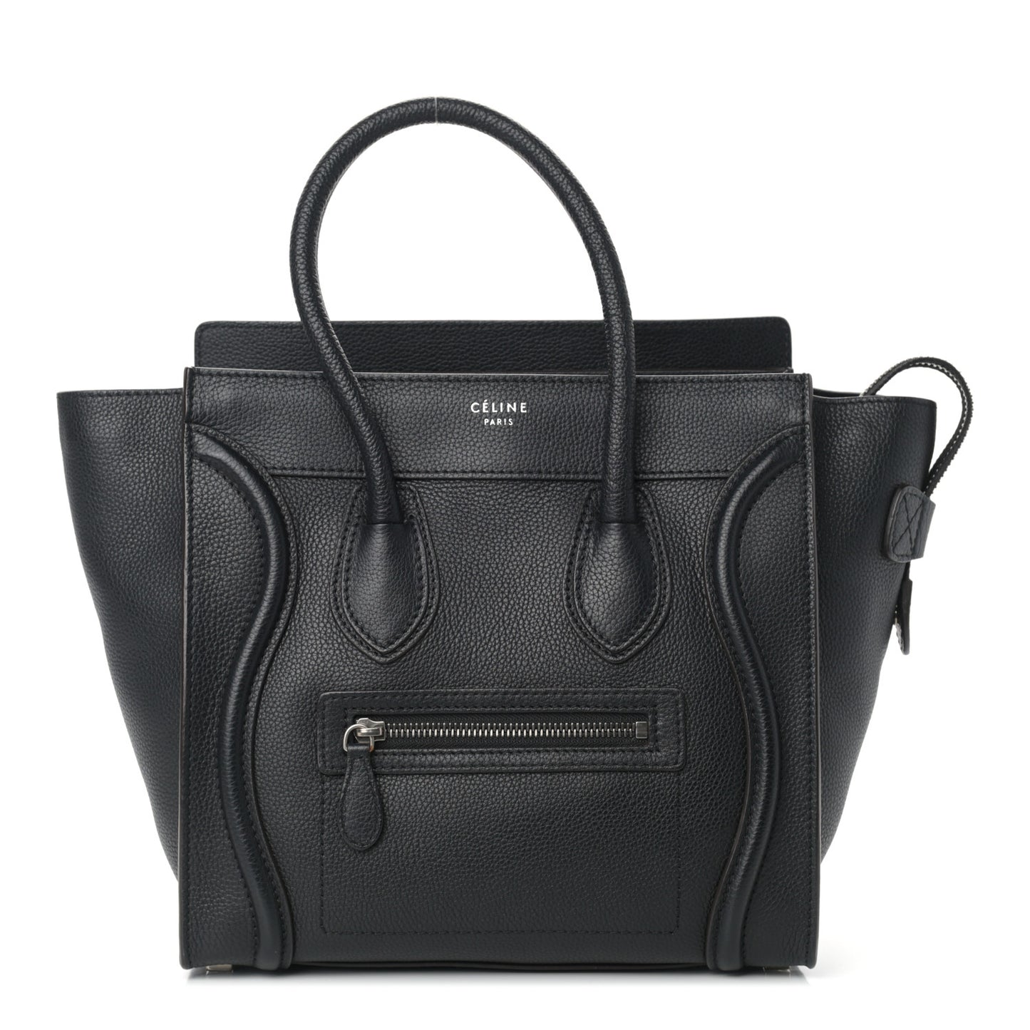 Drummed Calfskin Micro Luggage Black