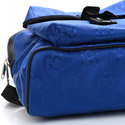 Gucci Econyl Nylon Monogram Off The Grid Backpack Guilted Blue Black 9 of 10