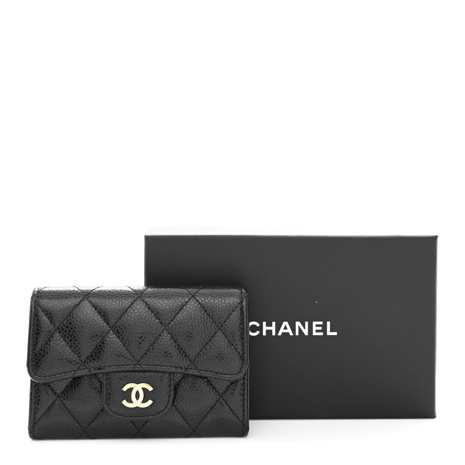 Chanel Caviar Quilted Flap Card Holder Wallet Black 9 of 9