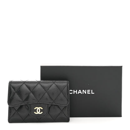 Chanel Caviar Quilted Flap Card Holder Wallet Black 9 of 9