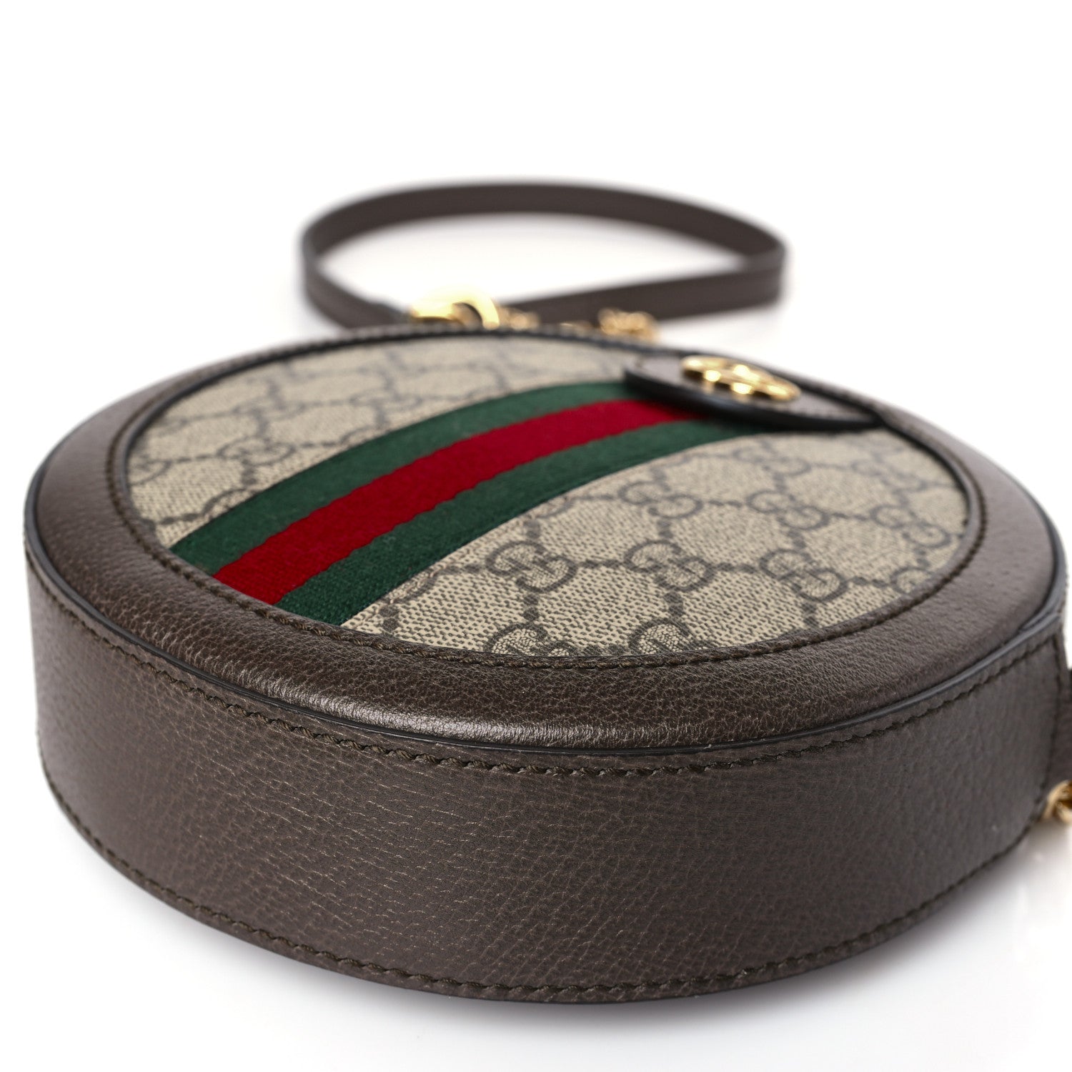 Gucci GG Supreme Monogram Web Mini Ophidia Round Shoulder Bag Brown 9 of 9