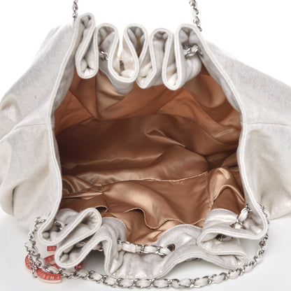 Chanel Metallic Jersey Quilted LA Tote Silver 5 of 7