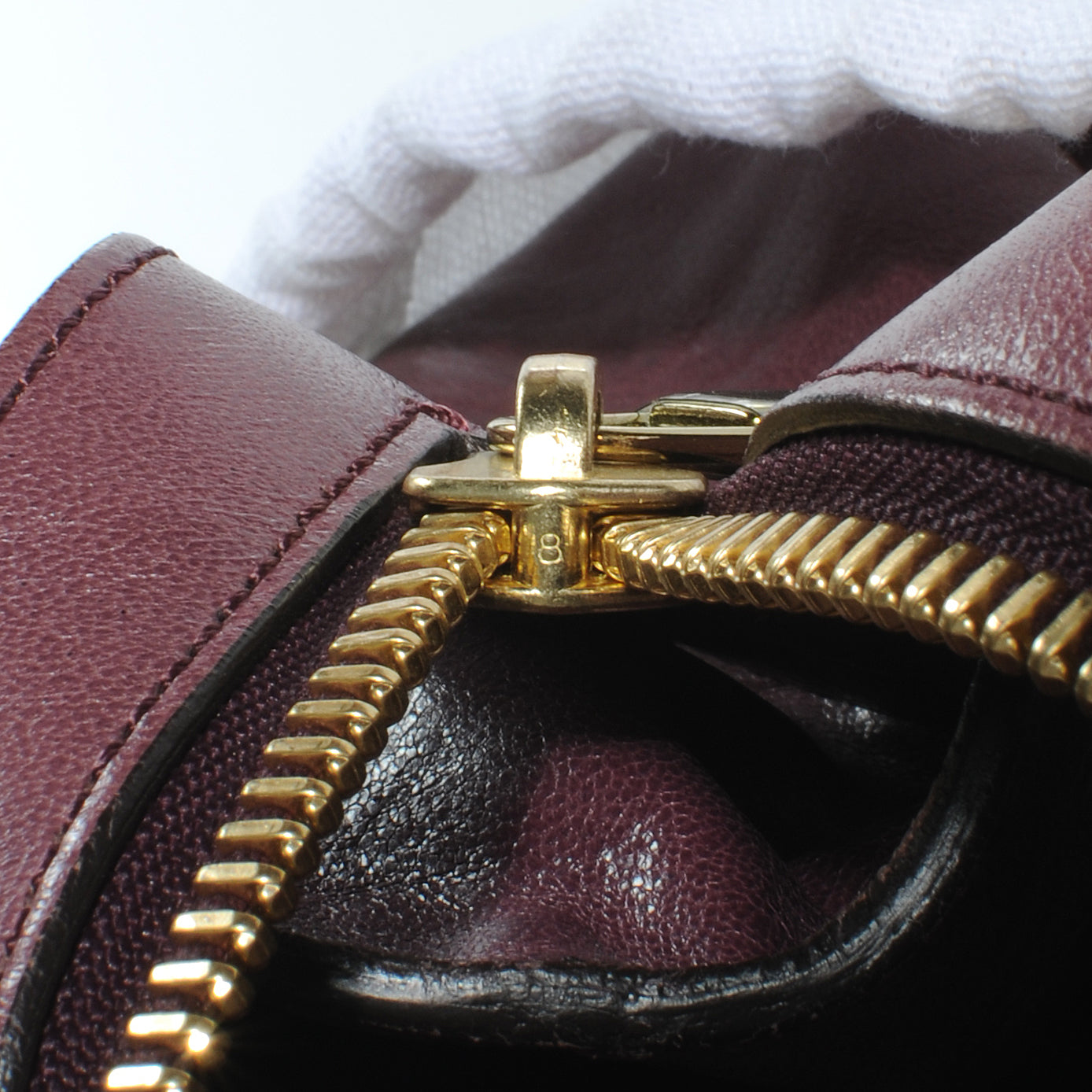Chloe Glazed Leather Ethel Satchel Dark Purple 10 of 11