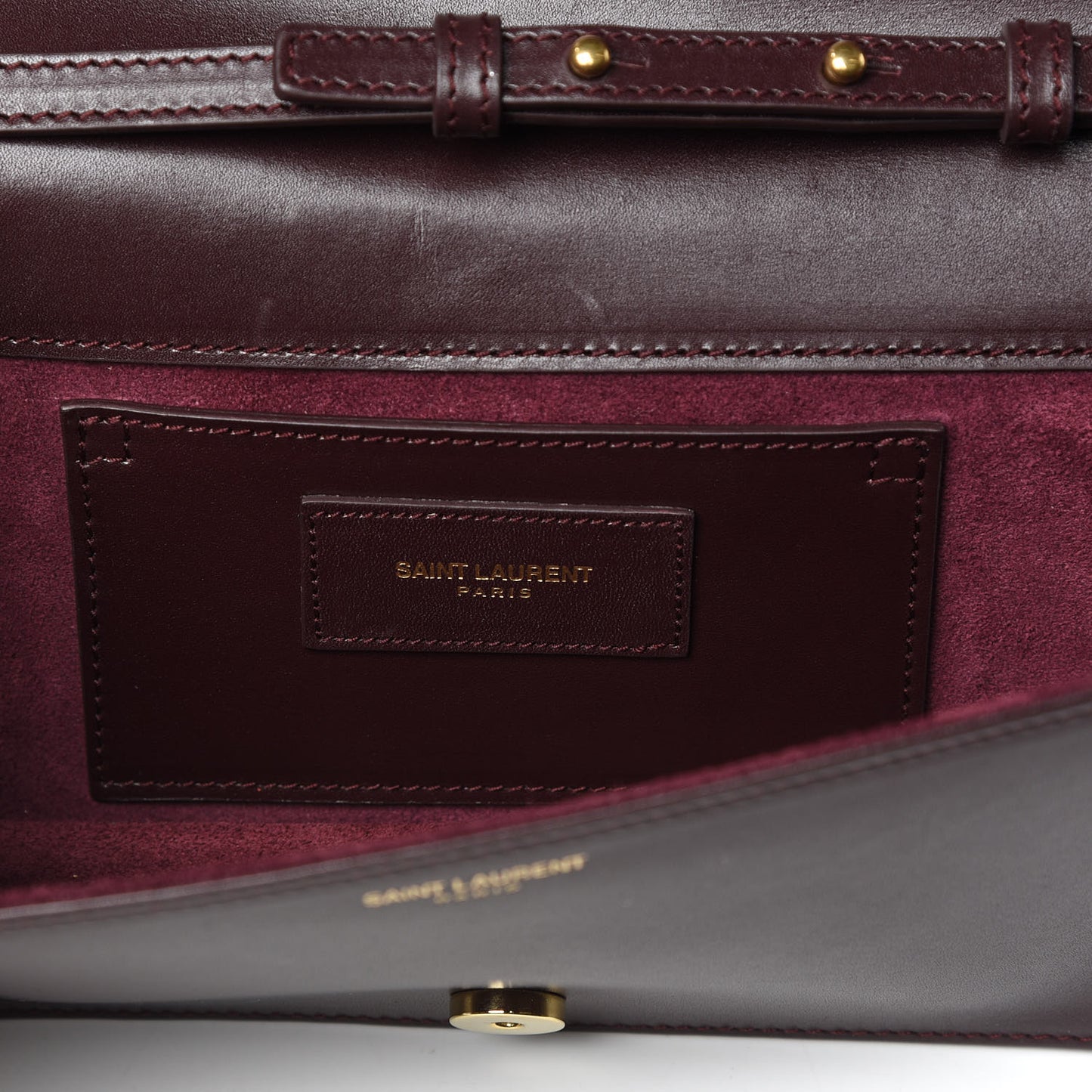 Smooth Calfskin Medium Marquage Clutch Bordeaux