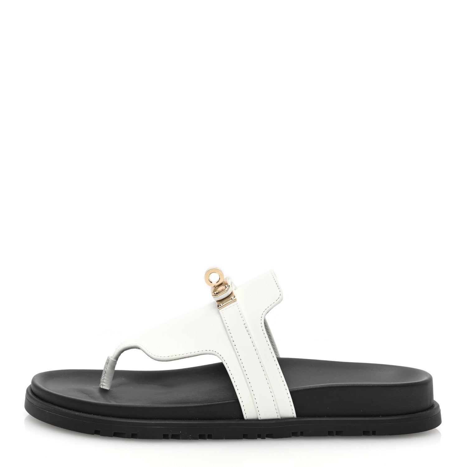Hermes Calfskin Womens Empire Sandals 37 White 1 of 9