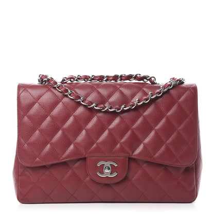 Chanel Caviar Quilted Jumbo Single Flap Red 1 of 12