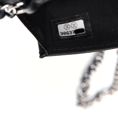 Chanel Caviar Camellia Embossed Chain Belt Bag Black 8 of 11