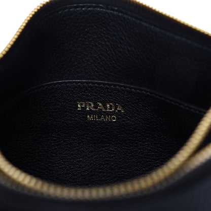 Prada Vitello Daino Double Zip Crossbody Bag Black 9 of 10