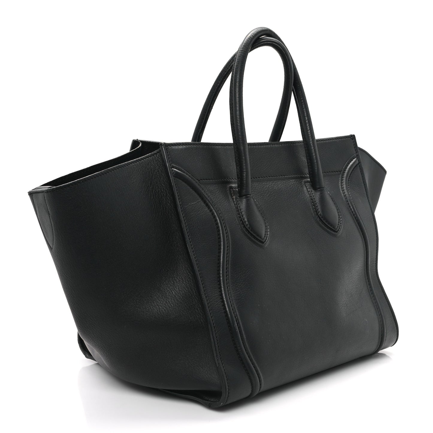 Grained Calfskin Medium Phantom Luggage Black