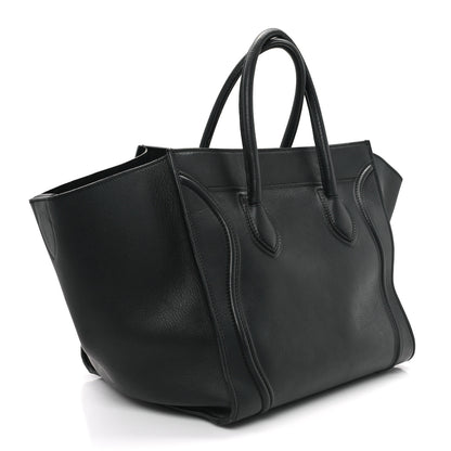Celine Grained Calfskin Medium Phantom Luggage Black 3 of 11