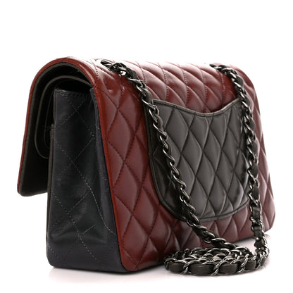 Chanel Lambskin Quilted Tri-Color Medium Double Flap Burgundy 3 of 11