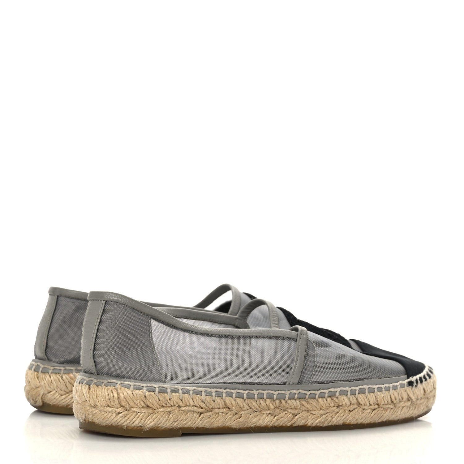 Chanel Mesh Grosgrain CC Espadrilles 36 Grey 4 of 7