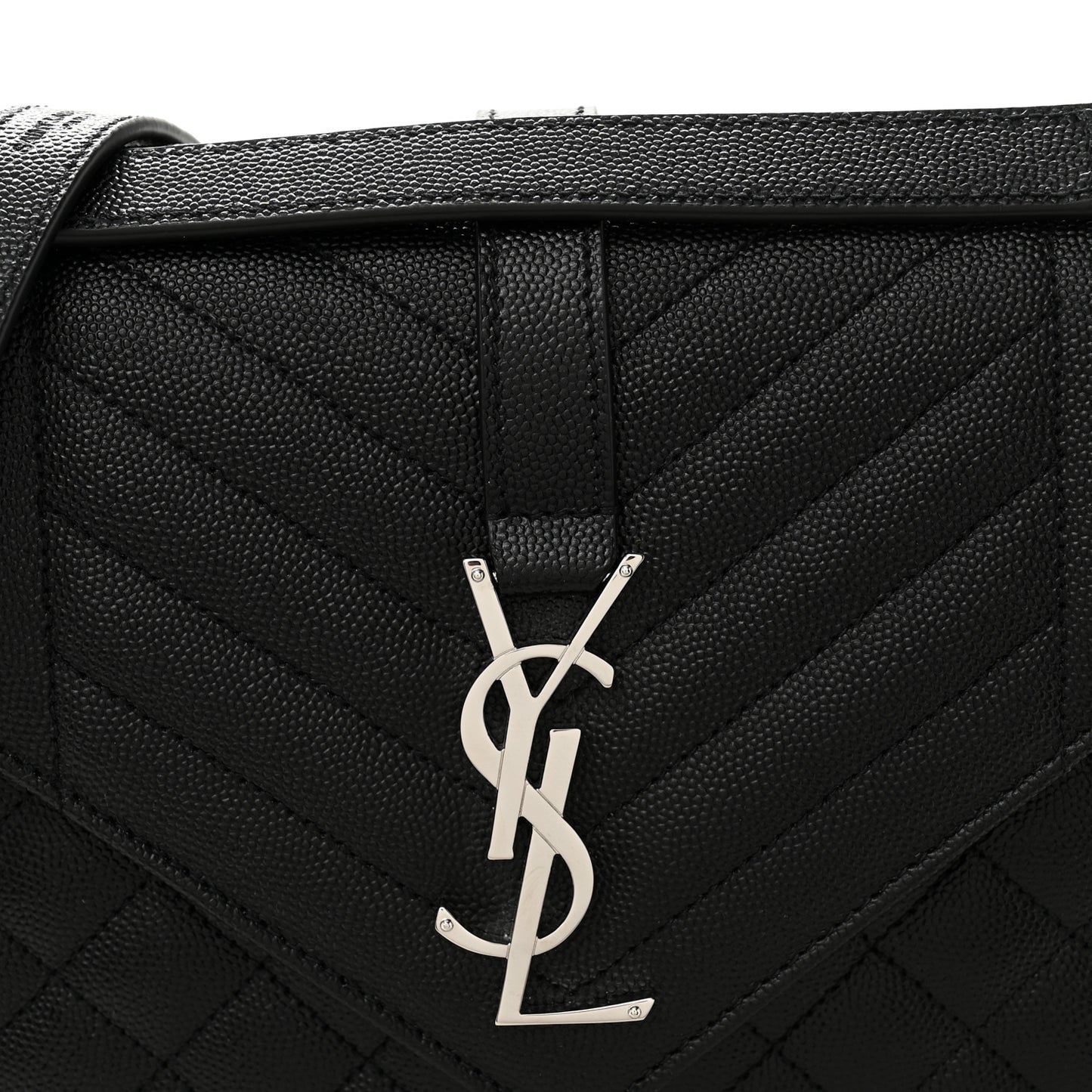 Grain De Poudre Textured Mixed Matelasse Triquilt Medium Monogram Satchel Black