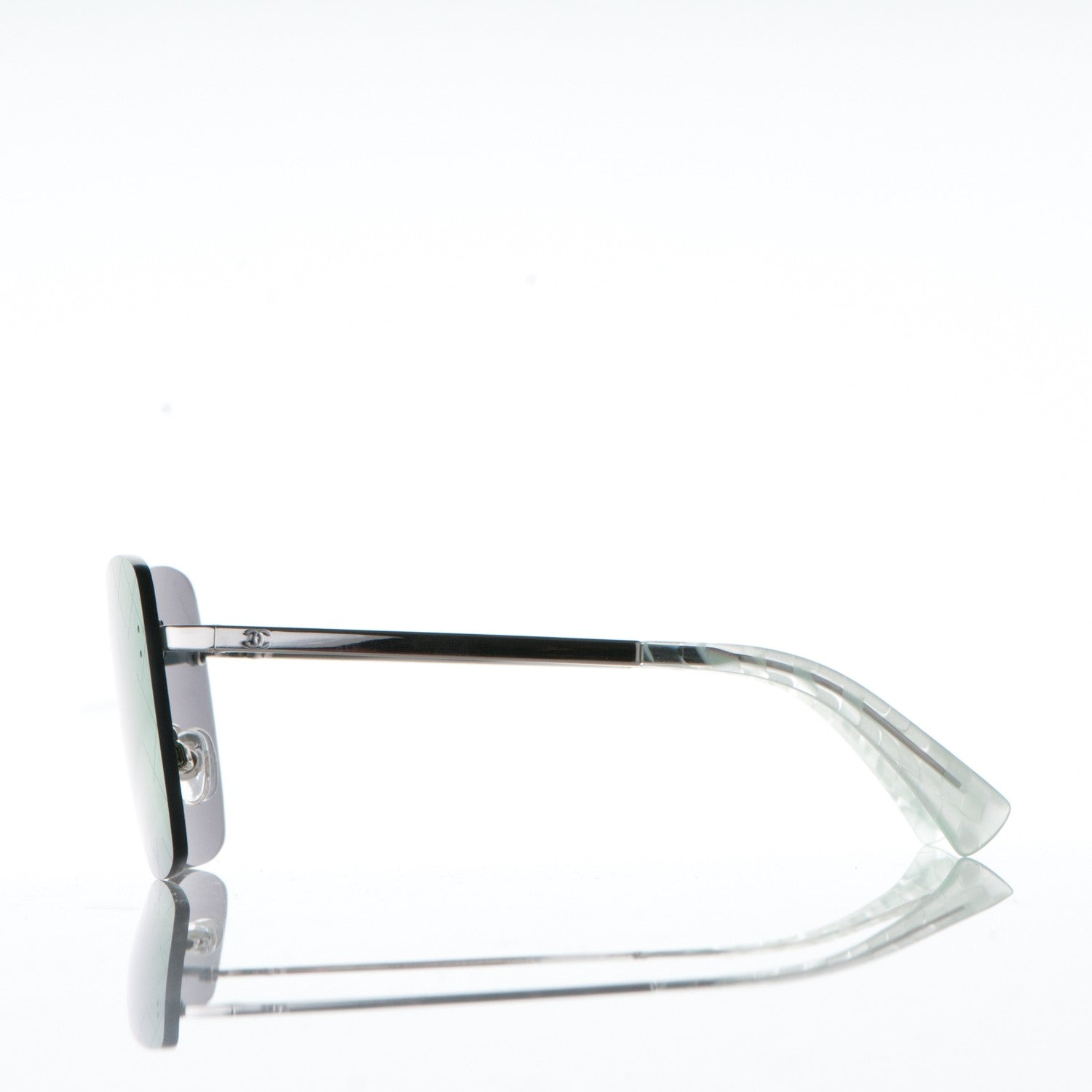 Chanel Shield Runway Sunglasses 4215 Silver Blue Mirror 3 of 10