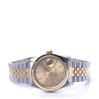 Rolex Stainless Steel 18K Yellow Gold 36mm Oyster Perpetual Datejust Watch Champagne 16233 2 of 5