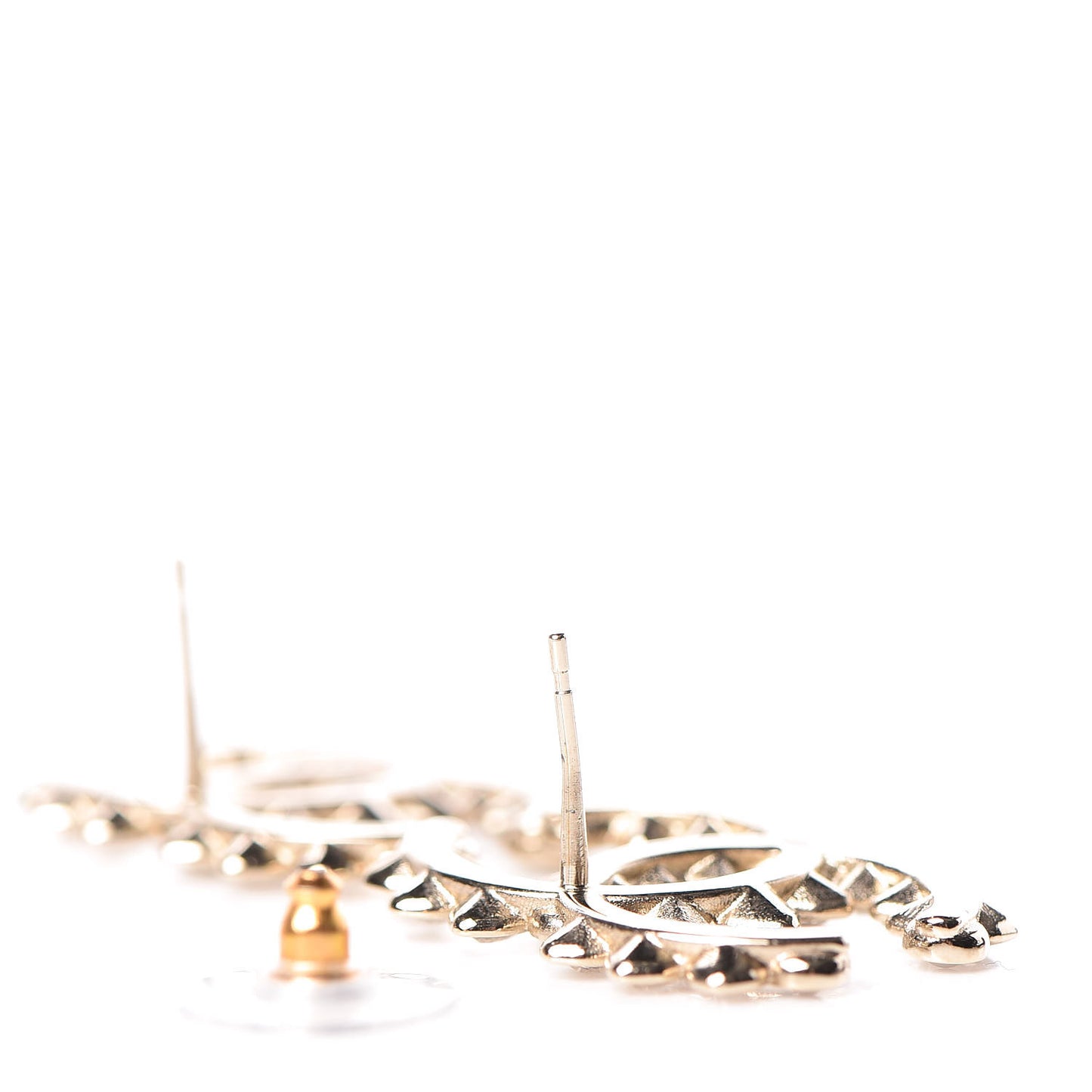 Crystal Pearl CC Earrings Gold