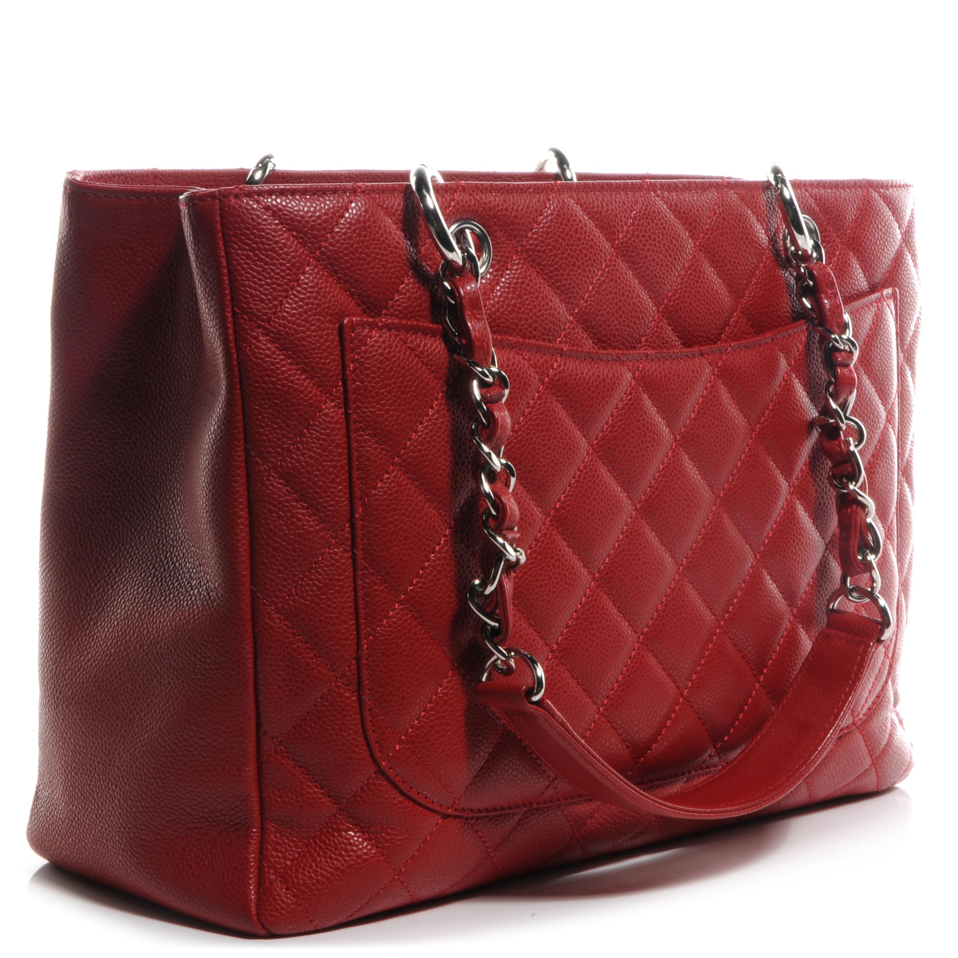Chanel Caviar Grand Shopping Tote GST Red 3 of 7
