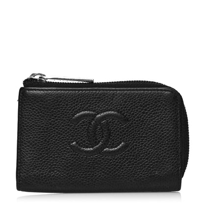 Chanel Caviar Timeless CC Coin Purse Case Black 1 of 7