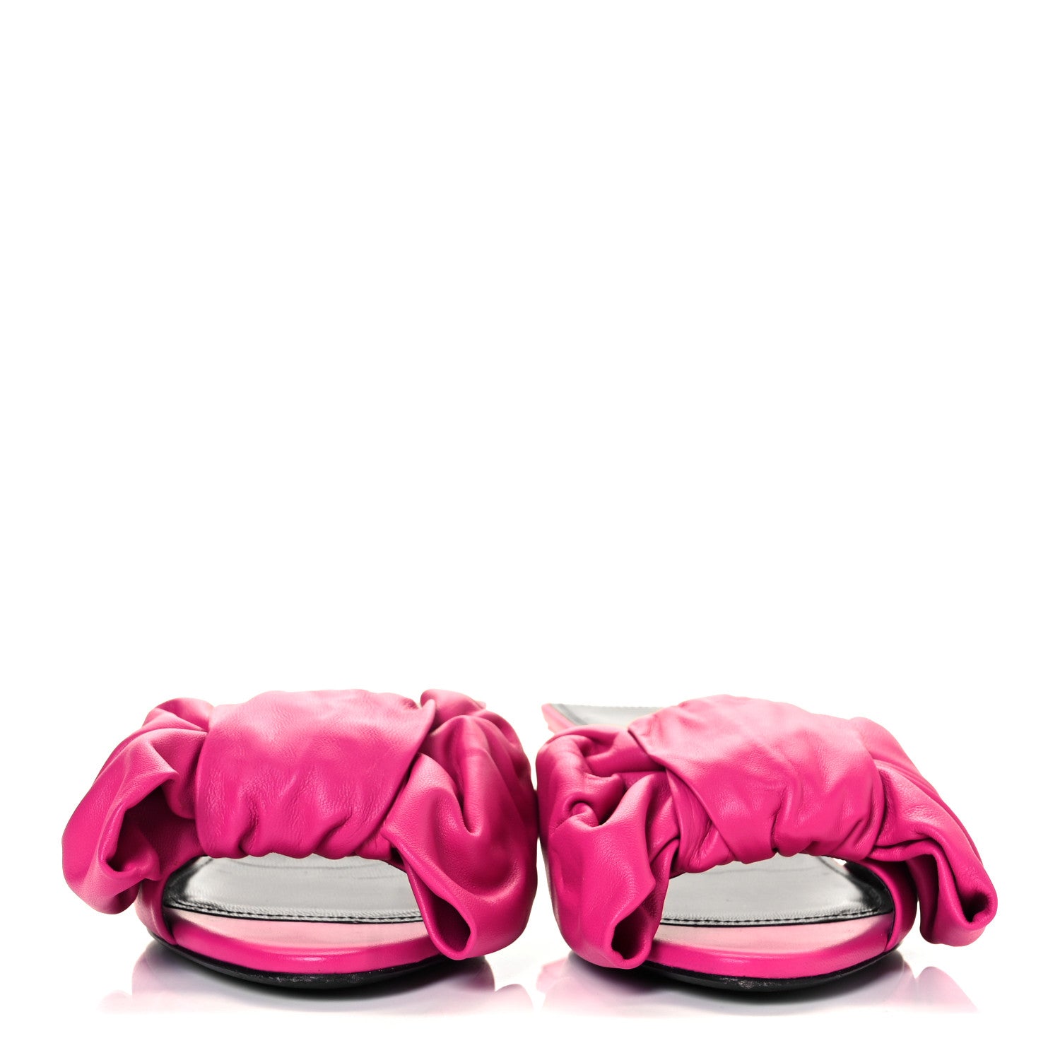 Balenciaga Soft Nappa Square Knife Bow Mule Sandals 39 Magenta Pink 2 of 10