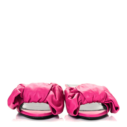 Balenciaga Soft Nappa Square Knife Bow Mule Sandals 39 Magenta Pink 2 of 10