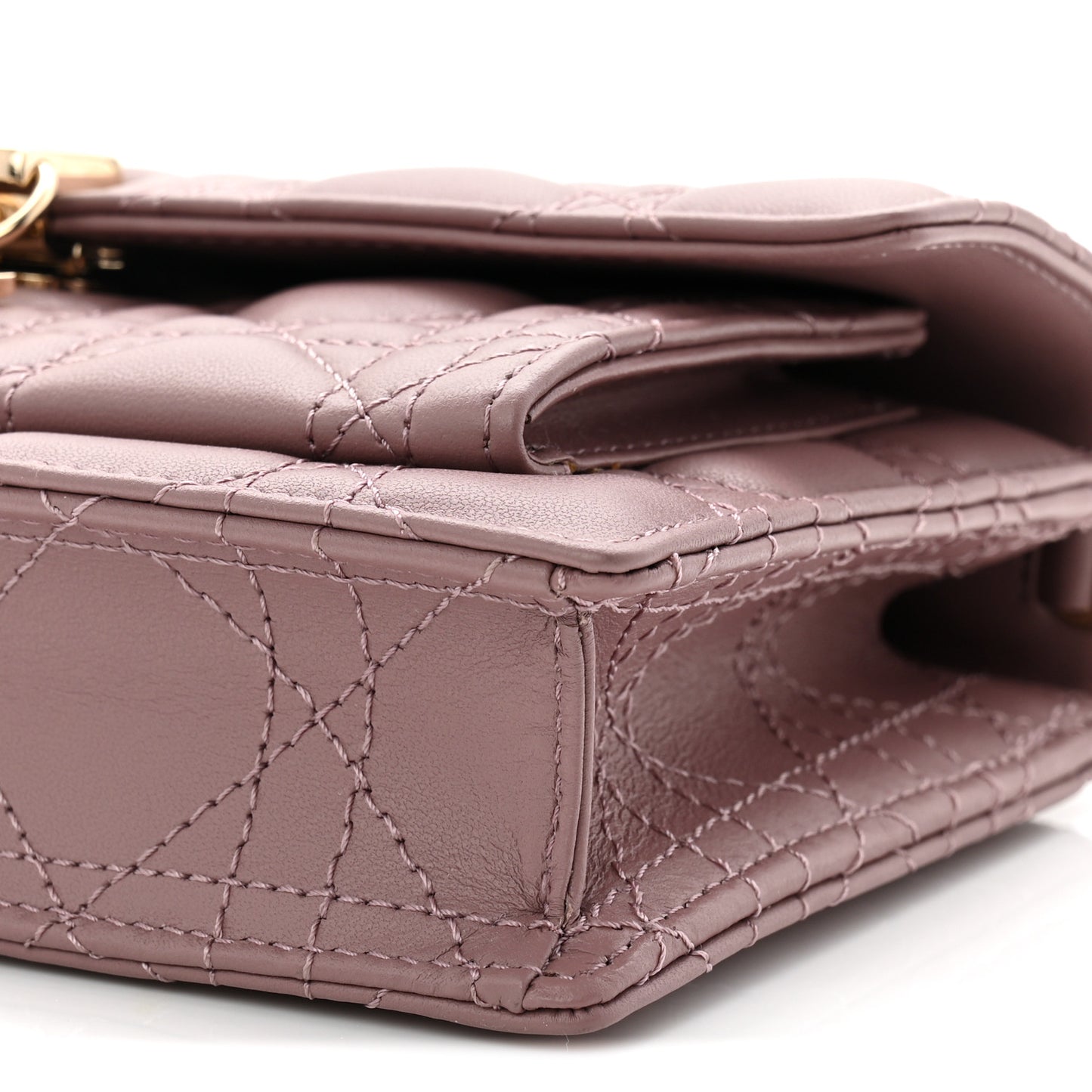 Lambskin Chain Lady Dior Chain Pouch Purple