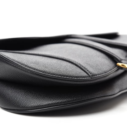 Christian Dior Grained Calfskin Saddle Bag Black 6 of 10