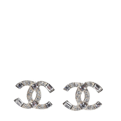 Chanel Crystal Baguette CC Earrings Gold 1 of 5
