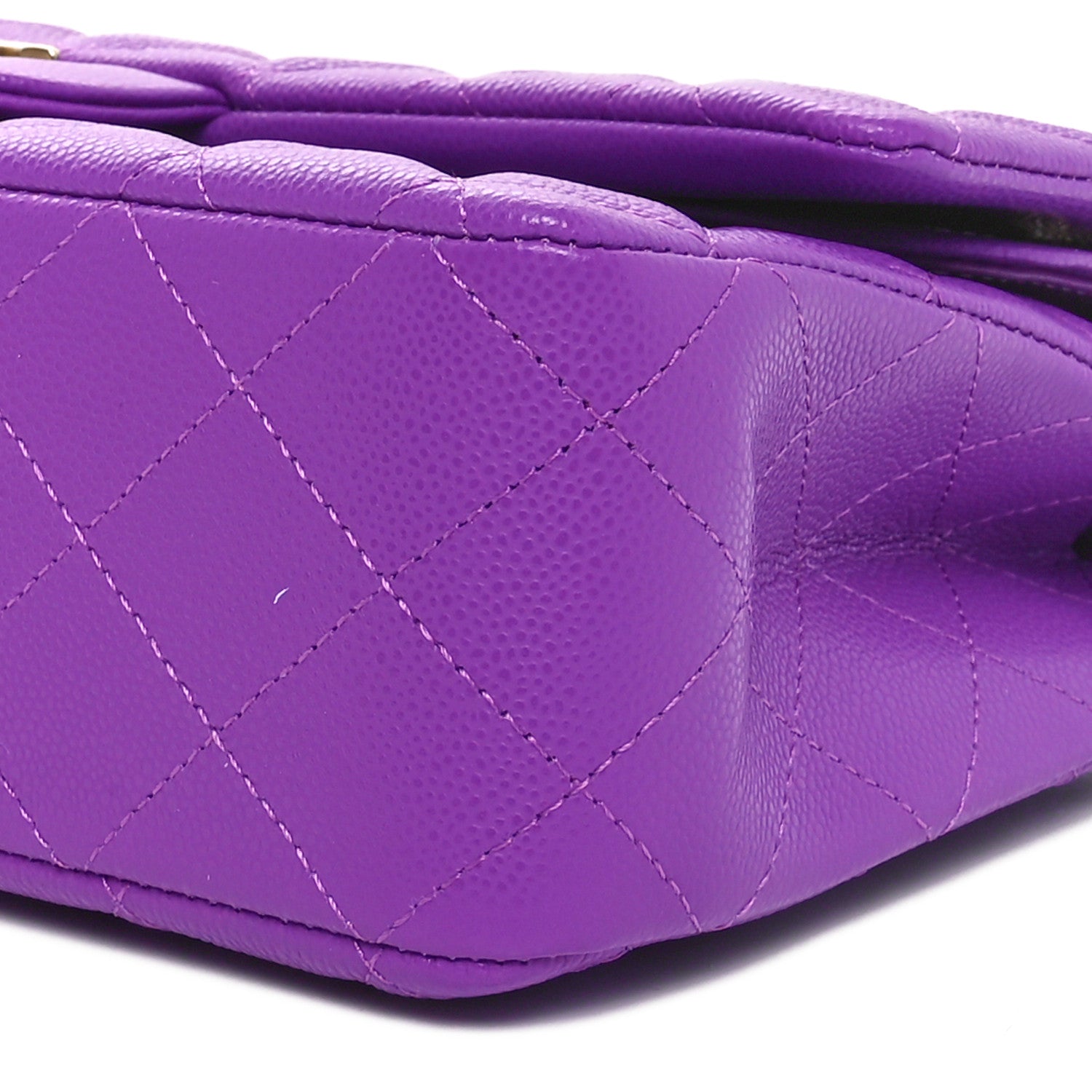 Chanel Caviar Quilted Medium Double Flap Purple 10 of 11