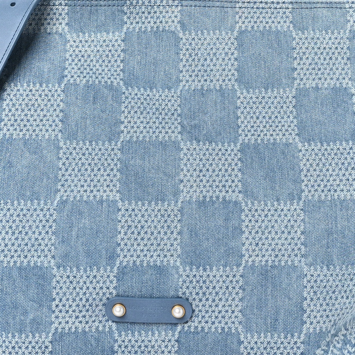 Louis Vuitton Damier Denim Vagabond Hobo Blue 7 of 9