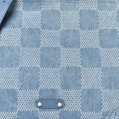 Louis Vuitton Damier Denim Vagabond Hobo Blue 7 of 9