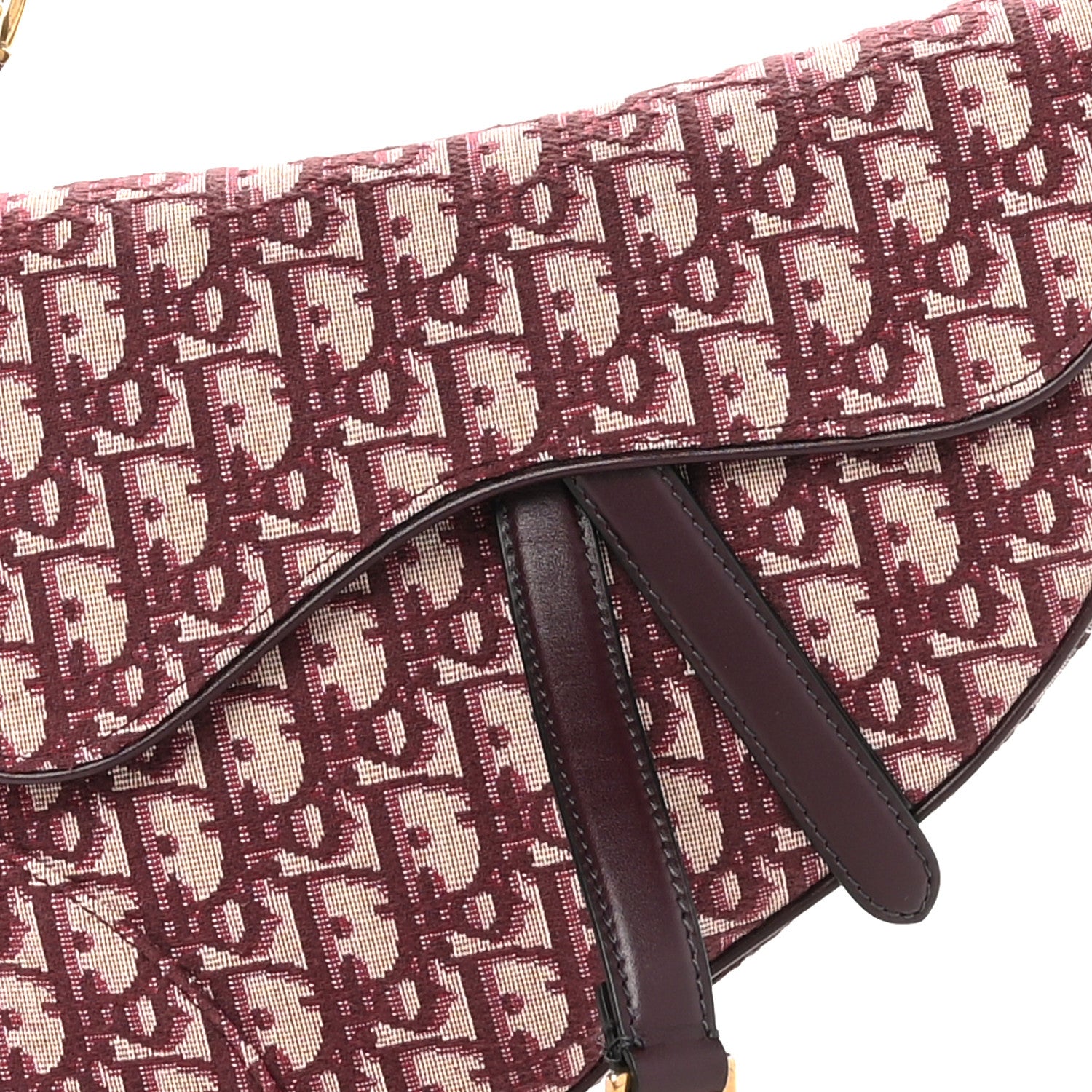 Christian Dior Oblique Saddle Bag Burgundy 8 of 10